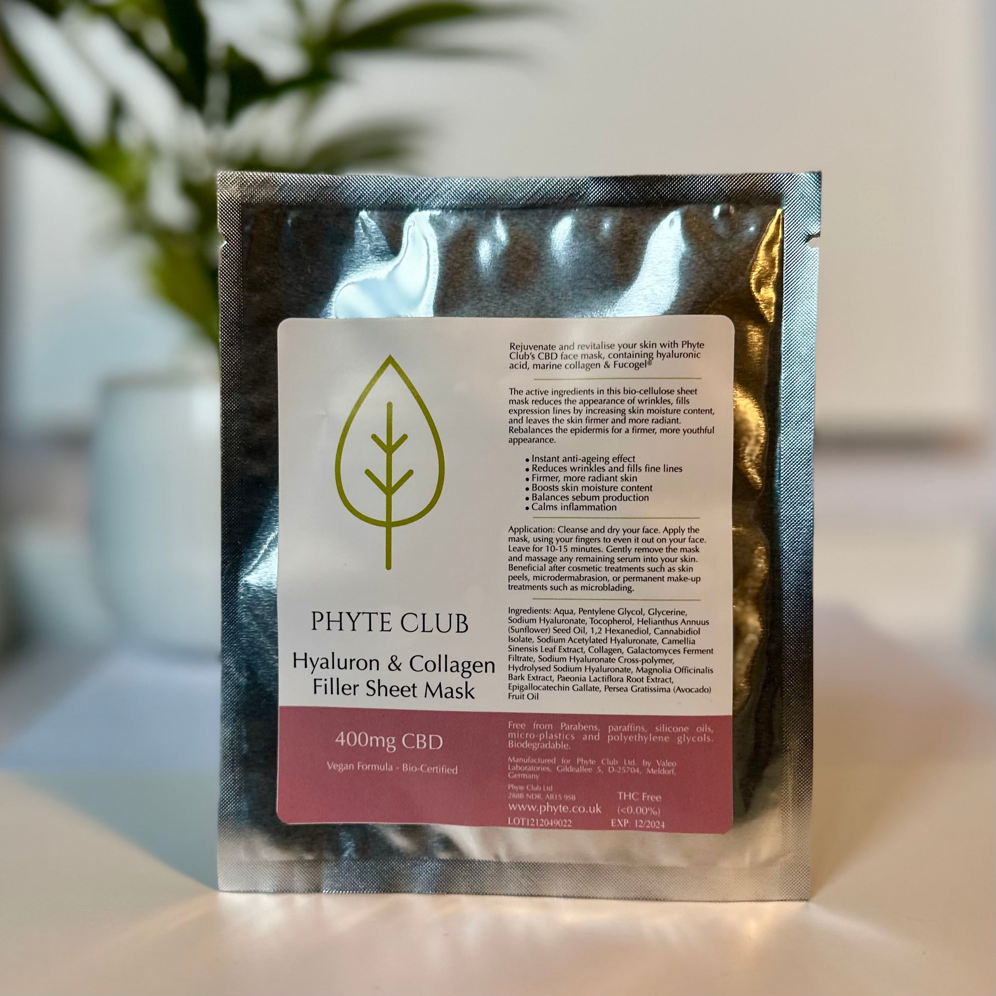 Hyaluron & Collagen Filler Sheet Face Mask with 400mg CBD